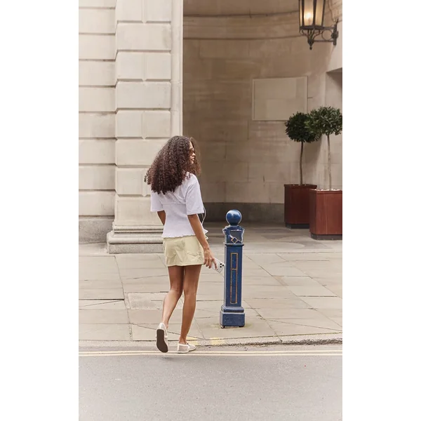 Jaune Citron Jupe Courte Taille Mi-haute