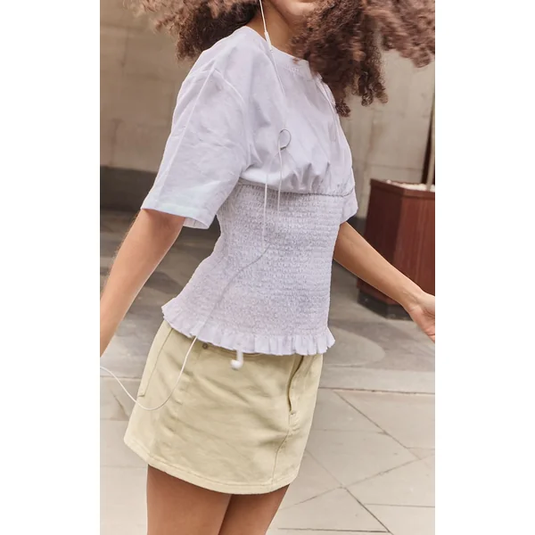 Jaune Citron Jupe Courte Taille Mi-haute
