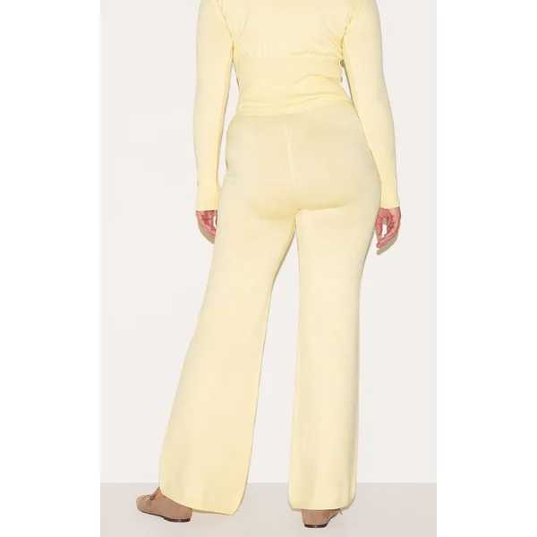 Jaune Citron Pantalon Taille Nouée En Maille Shape