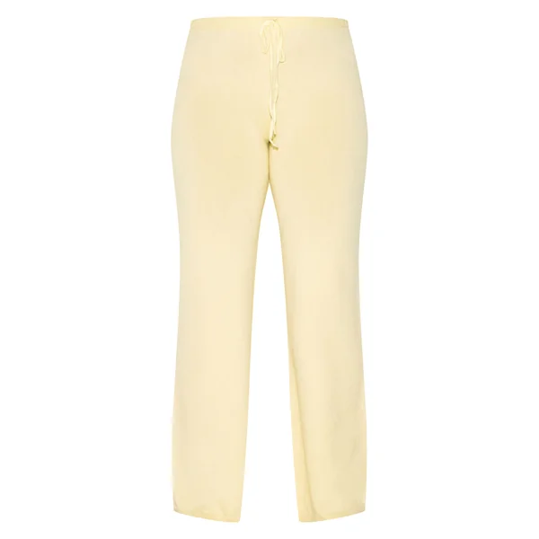 Jaune Citron Pantalon Taille Nouée En Maille Shape