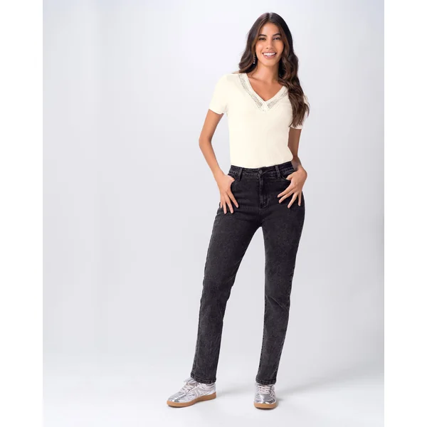 Jean mom taille haute