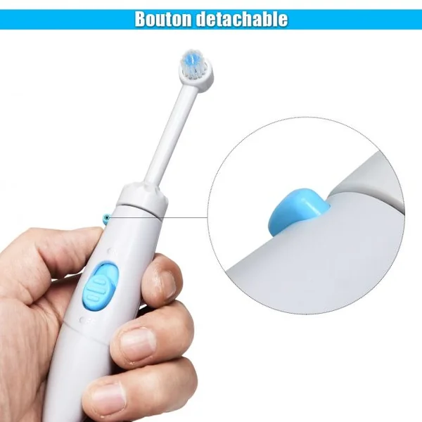 Jet Dentaire Professionnel Machine à Laver les Dents Multifonction 9 Buses Différentes en ABS, 14x12,5x20cm, Blanc/bleu