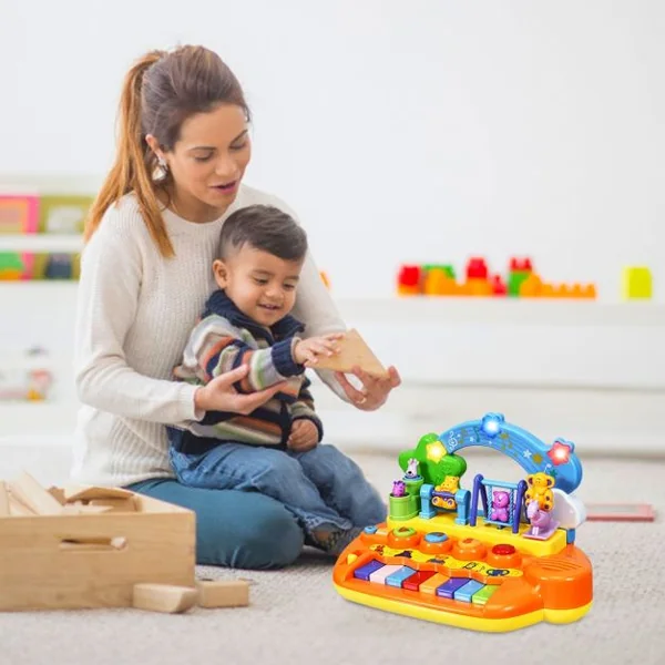 Jouet Musical Bébé avec Lumière et Animeaux Multicolore Instrument de Musique Jouets d'Eveil
