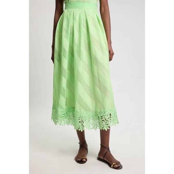 Jupe Ample En Organza Texturé Mélangé