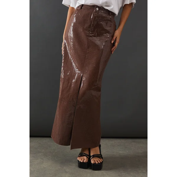 Jupe Maxi en Denim Scintillant Premium