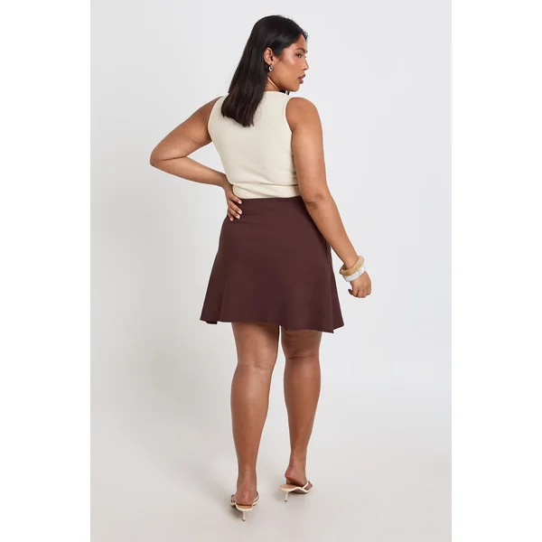 Jupe Mini Plissée En Bengaline Grande Taille