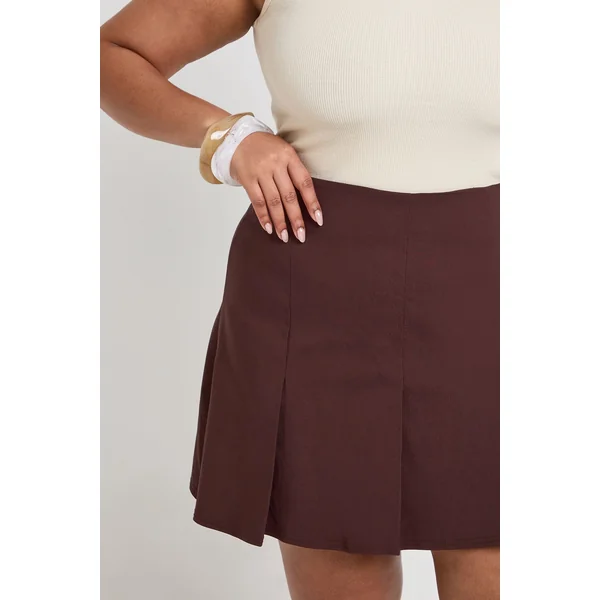Jupe Mini Plissée En Bengaline Grande Taille