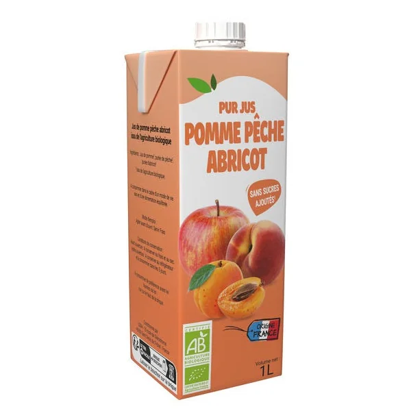 Jus pomme pêche abricot 1L