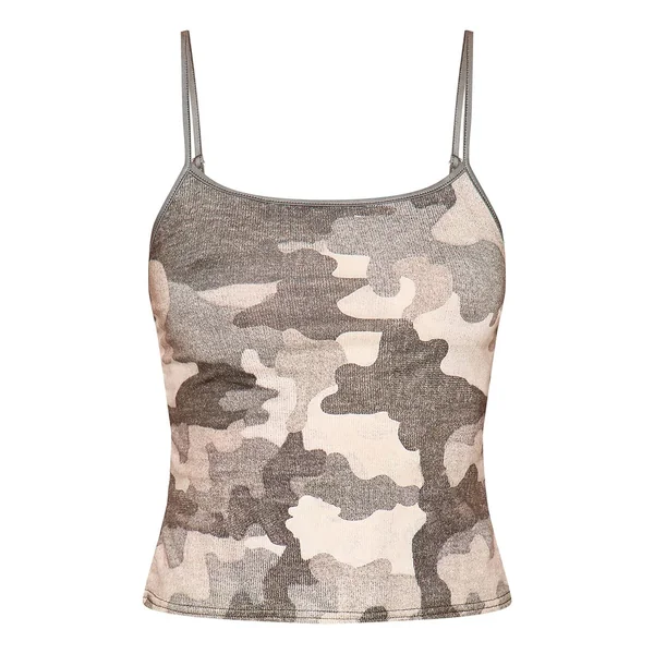 Kaki Débardeur À Bretelles Camouflage