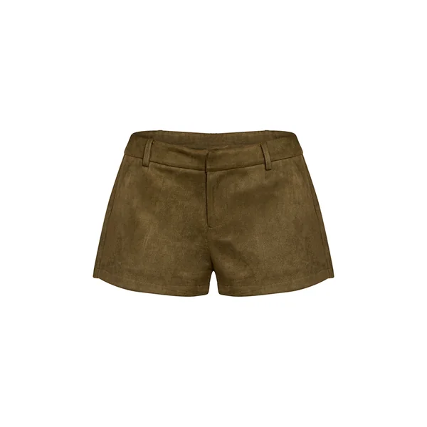 Kaki Short Tailleur En Synthétique