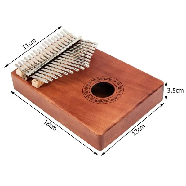 Kalimba 17 Tons Piano à Pouce Portable en Bois Acajou avec Accordeur Autocollant Sac 9 Accessoires