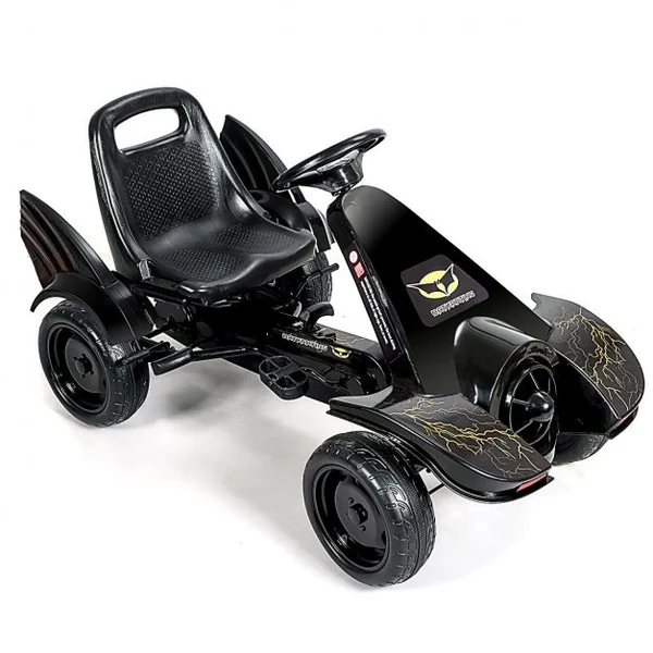 Kart à Pédales pour Enfant de 3 à 8 Ans Go-Kart Siège Ajustable Frein à Main Capacité 30kg en PP Fer 112x62x61cm Noir