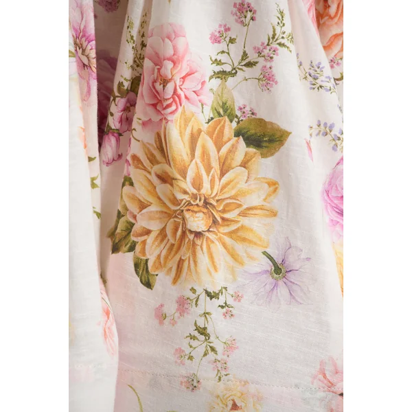 Kasey | Mini-Robe Dos-Nu à Imprimé Fleuri Crème avec Détail à Volants