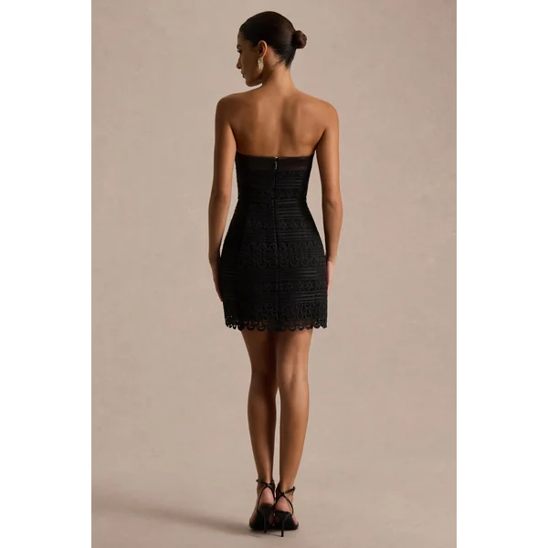 Kerry | Mini-robe bandeau en dentelle noire