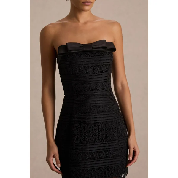 Kerry | Mini-robe bandeau en dentelle noire