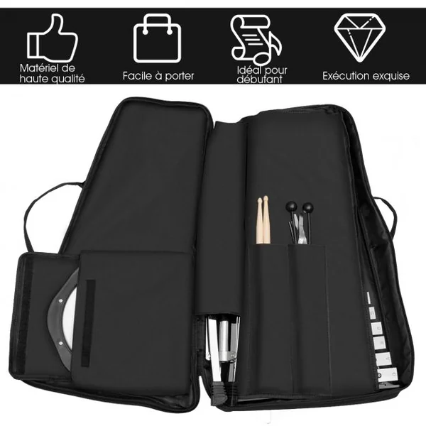Kit de Percussion Glockenspiel 30 Note avec Support et Pupitre Hauteur Réglable 58-96CM