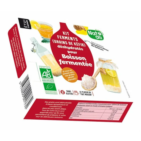 Kit ferments déshydratés pour boisson fermentée 35g