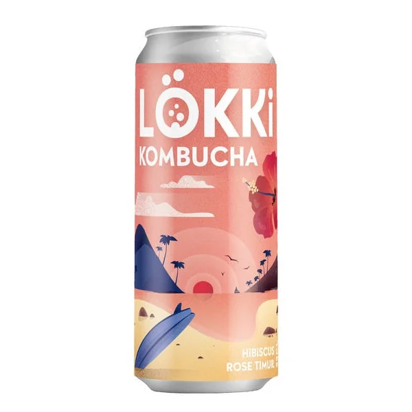 KOMBUCHA HIBISCUS ROSE ET BAIE DE TIMUR CANETTE