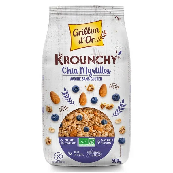 Krounchy chia myrtilles avoine sans gluten 500g