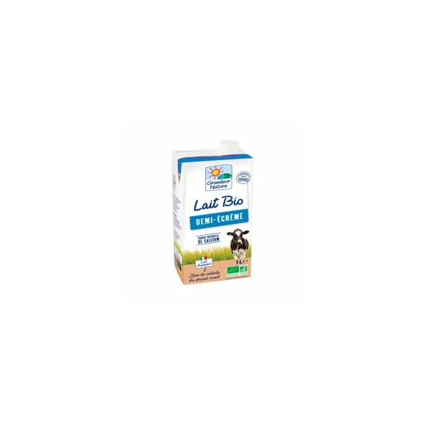 Lait de vache demi-écrémé UHT - Brique de 1L