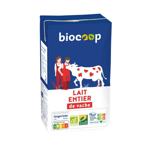 Lait entier stérilisé UHT 1L