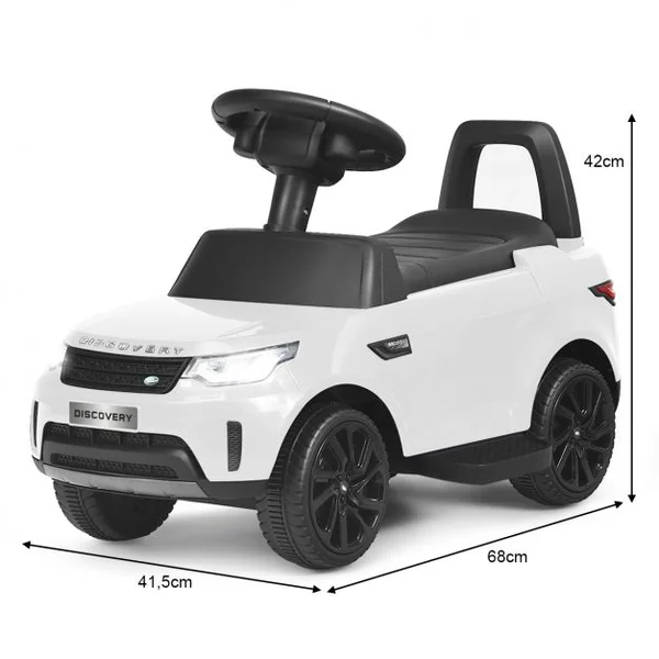 Land Rover Voiture Electrique 6V avec Eclairage LED Pédale Rétractable Klaxon Musique Age1,5-5 Ans Blanche