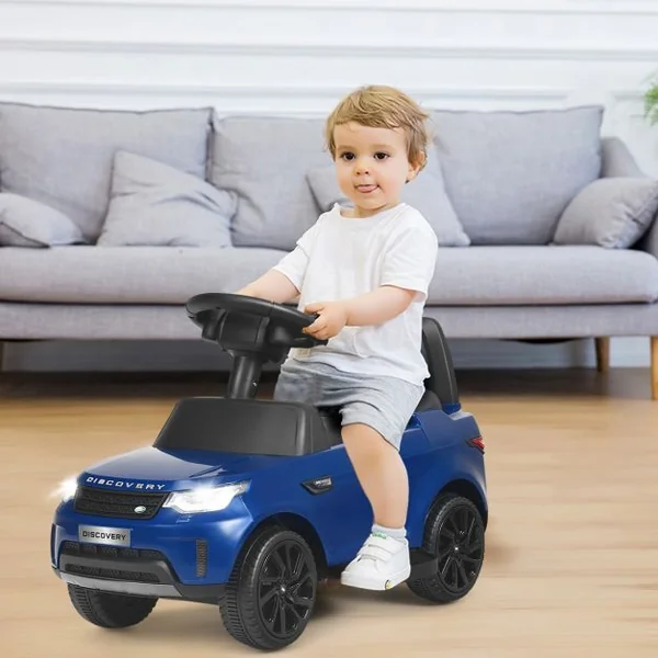 Land Rover Voiture Electrique 6V avec Eclairage LED Pédale Rétractable Klaxon Musique Age1,5-5 Ans Bleu foncé