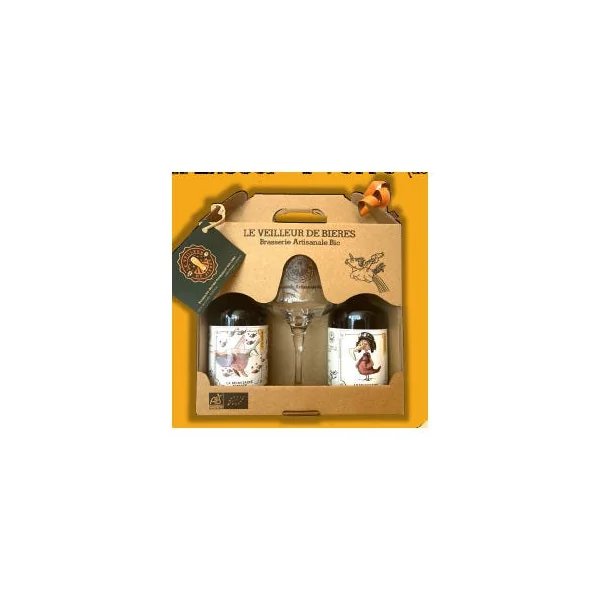 Le Veilleur de Bières bio - Coffret cadeau 2x33cl + Verre