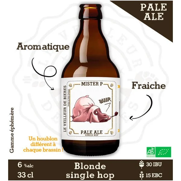 Le Veilleur de Bières bio - Mister P Blonde Pale Ale 6% 33cl