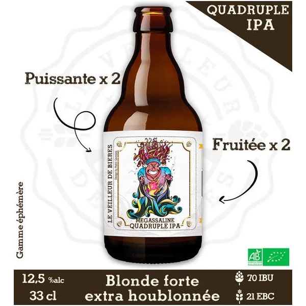 Le Veilleur de Bières bio - Quadruple IPA 12,5% 33cl
