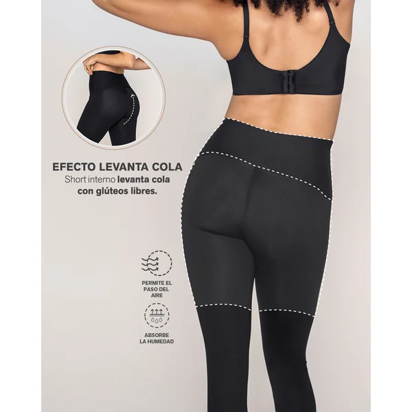 Legging de contrôle avec short intérieur pour un effet fesses liftées