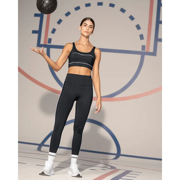 Legging de sport de contrôle avec double couche de tissu à la taille