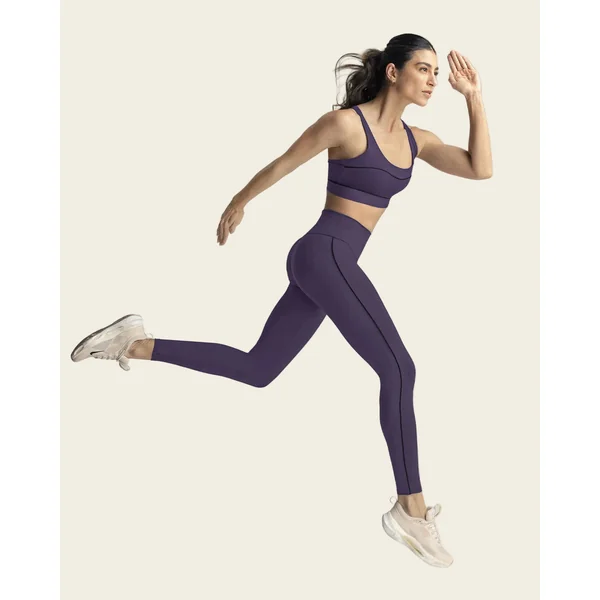 Legging de sport de contrôle avec double couche de tissu à la taille