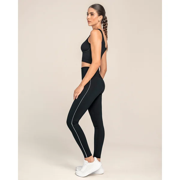 Legging de sport de contrôle avec double couche de tissu à la taille