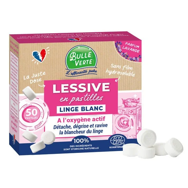 Lessive linge blanc en pastille (50) 250g
