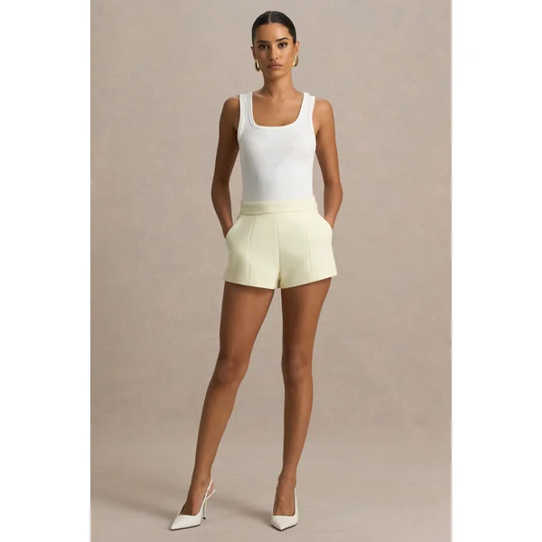 Lina | Short tailleur crème