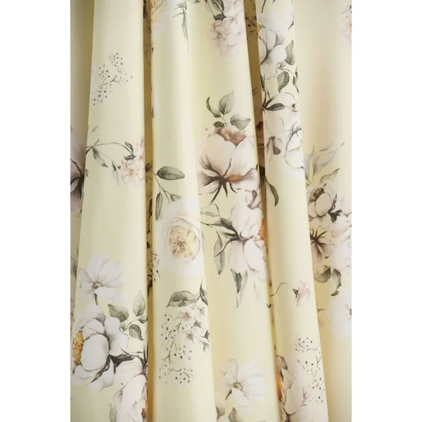 Lissa | Robe mi-longue à col carré avec imprimé bouquet floral citron