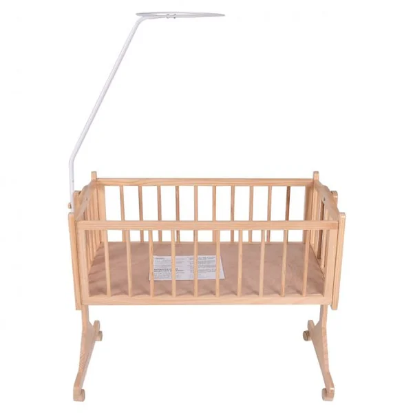 Lit bébé en bois Berceau bébé berceau à bascule matelas ciel de lit set de lit 9 pièces Blue