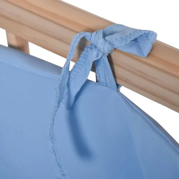 Lit bébé en bois Berceau bébé berceau à bascule matelas ciel de lit set de lit 9 pièces Blue