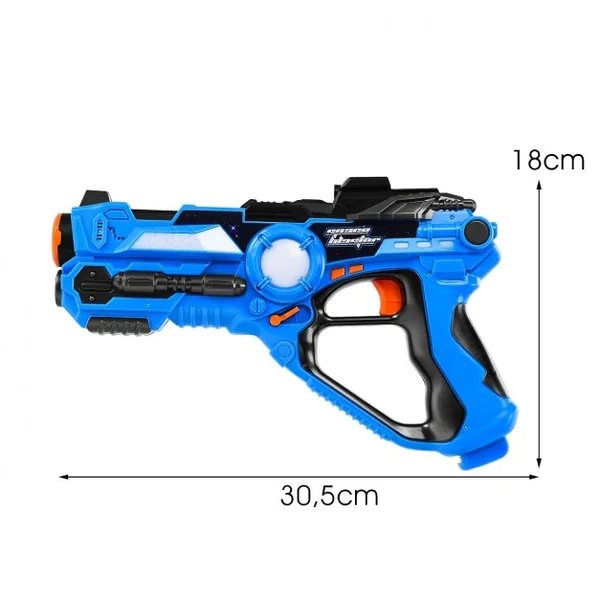 Lot 4 Pistolets Jouet pour Enfants de +6 Ans avec Vibration Lumière Son Extérieur/intérieur Orange+ Coloré