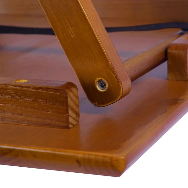 Lot 4 Tables D'appoint Pliantes Cadre en Croix Robuste Capacité 20 Kg en Pin Massif 48x37x66cm Couleur Noyer