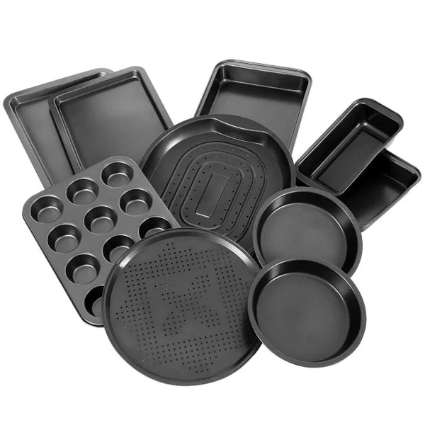 Lot de 10 Moules à Pâtisserie Anti-adhésif Sans Pfoa Ensemble D'ustensiles de Cuisson Polyvalent en Acier Carbone