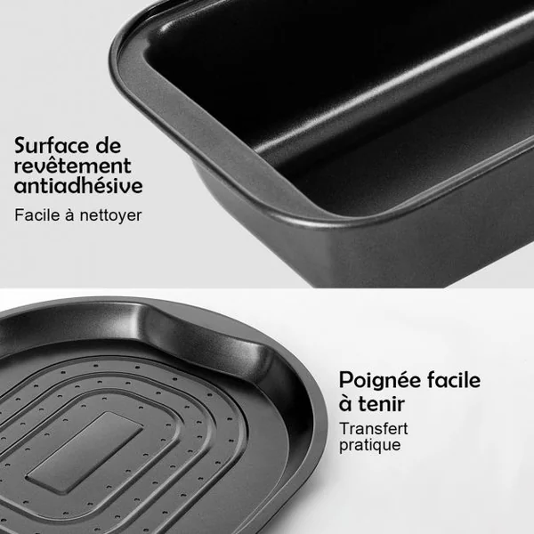 Lot de 10 Moules à Pâtisserie Anti-adhésif Sans Pfoa Ensemble D'ustensiles de Cuisson Polyvalent en Acier Carbone
