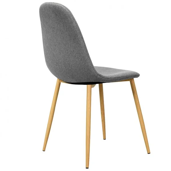 Lot de 2 Chaises de Salle à Manger Scandinave Rembourrées Pieds Robustes 110 Kg en Fer Tissu 44,5x49x86,5cm Gris