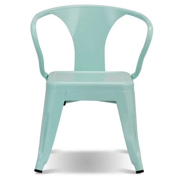 Lot de 2 Chaises pour Enfant avec Coins Arrondis et Surface Lisse Capacité 100 Kg en Acier 37,5x44x55cm Bleu