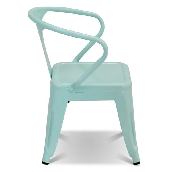 Lot de 2 Chaises pour Enfant avec Coins Arrondis et Surface Lisse Capacité 100 Kg en Acier 37,5x44x55cm Bleu