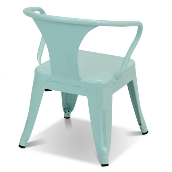 Lot de 2 Chaises pour Enfant avec Coins Arrondis et Surface Lisse Capacité 100 Kg en Acier 37,5x44x55cm Bleu