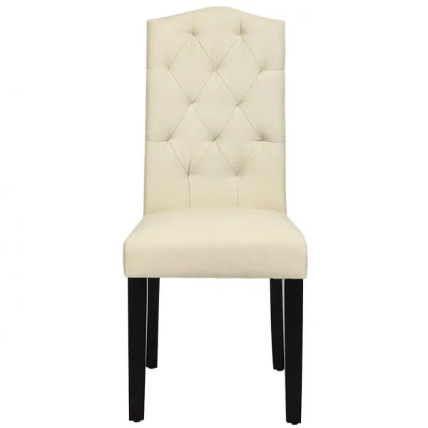Lot de 2 Chaises Tissu en Lin Respirante Dossier Incurvé Ergonomique Pieds en Bois d’Hévéa Robustes
