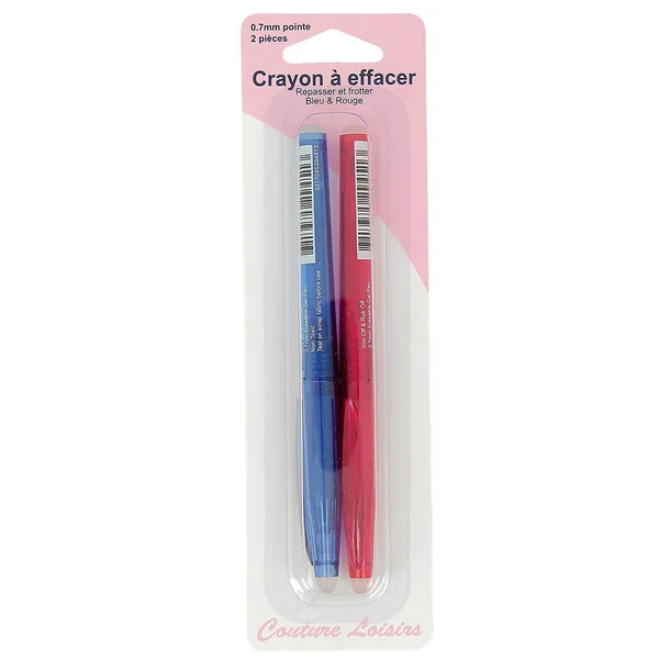 Lot de 2 crayons effaçables