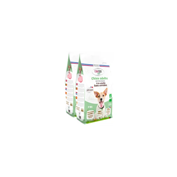 Lot de 2 paquets de croquettes sans céréales chien petite race - 2 x 2kg